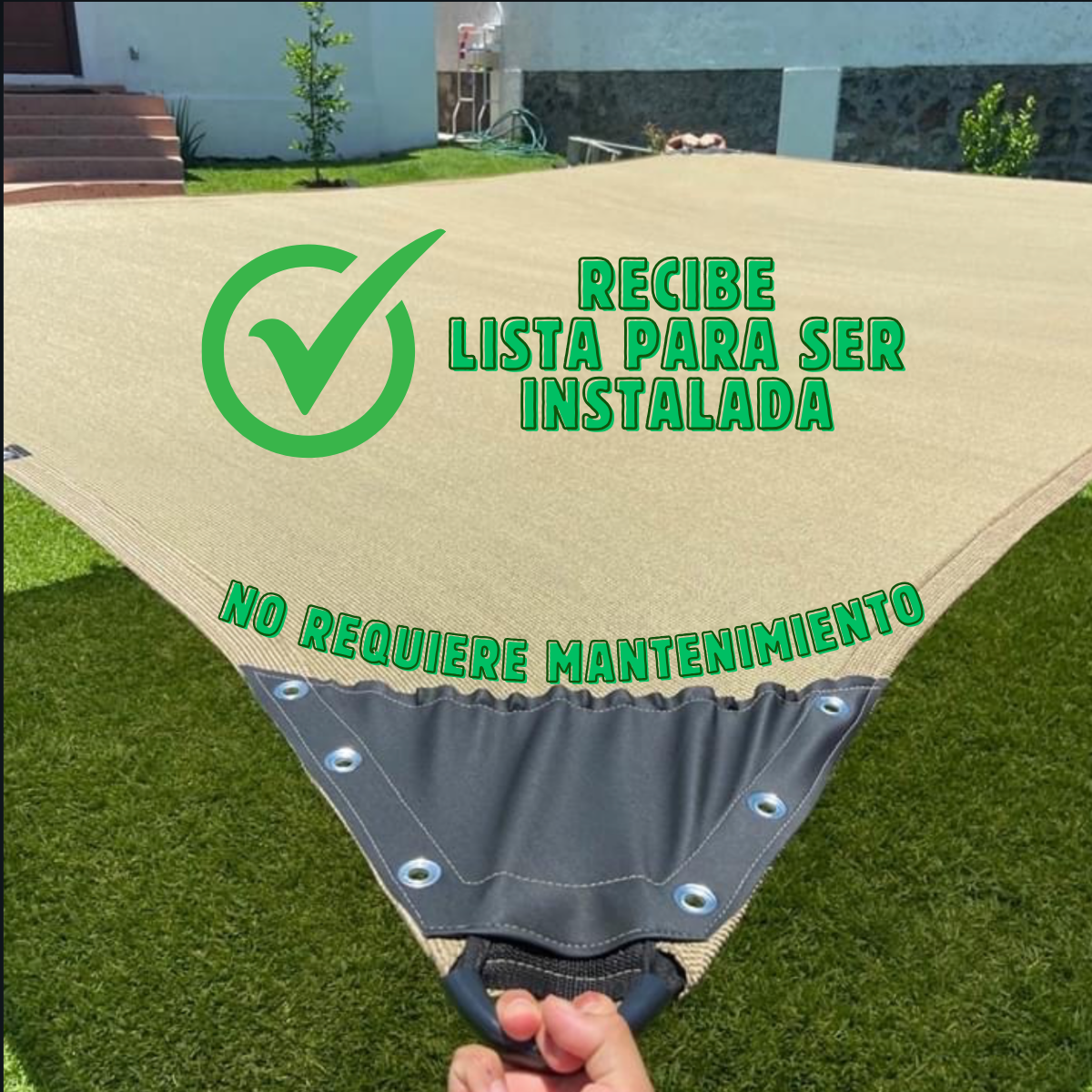 Malla Sombra Reforzada 6 x 8 M Beige 90% Sombra