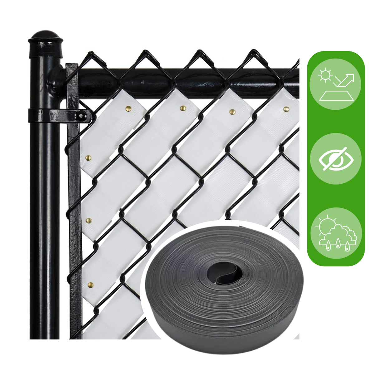Cinta Verde Rompevientos Para Malla Ciclonica 6.3 CM