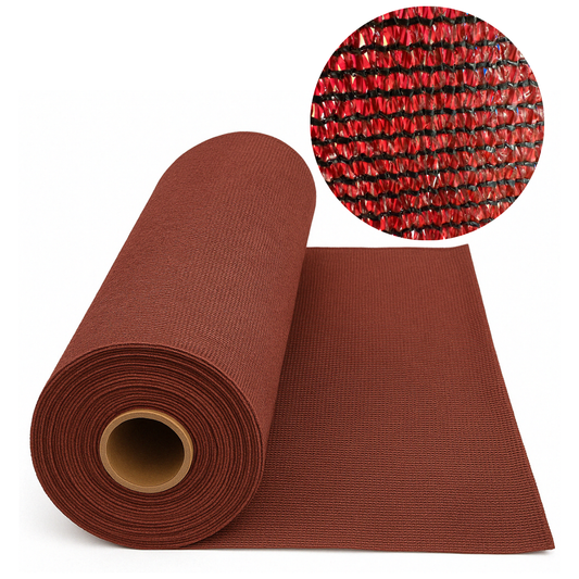 Rollo Malla Sombra Raschel 90% Sombra 5 M X 100 M VINO