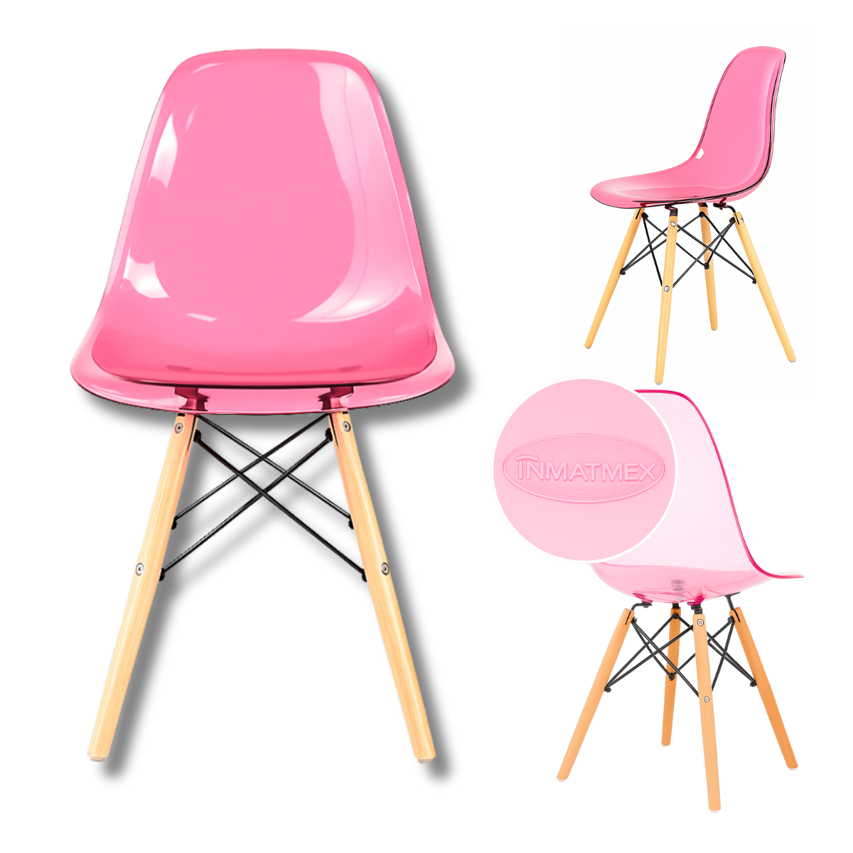 Silla Eames Cristal Rosa