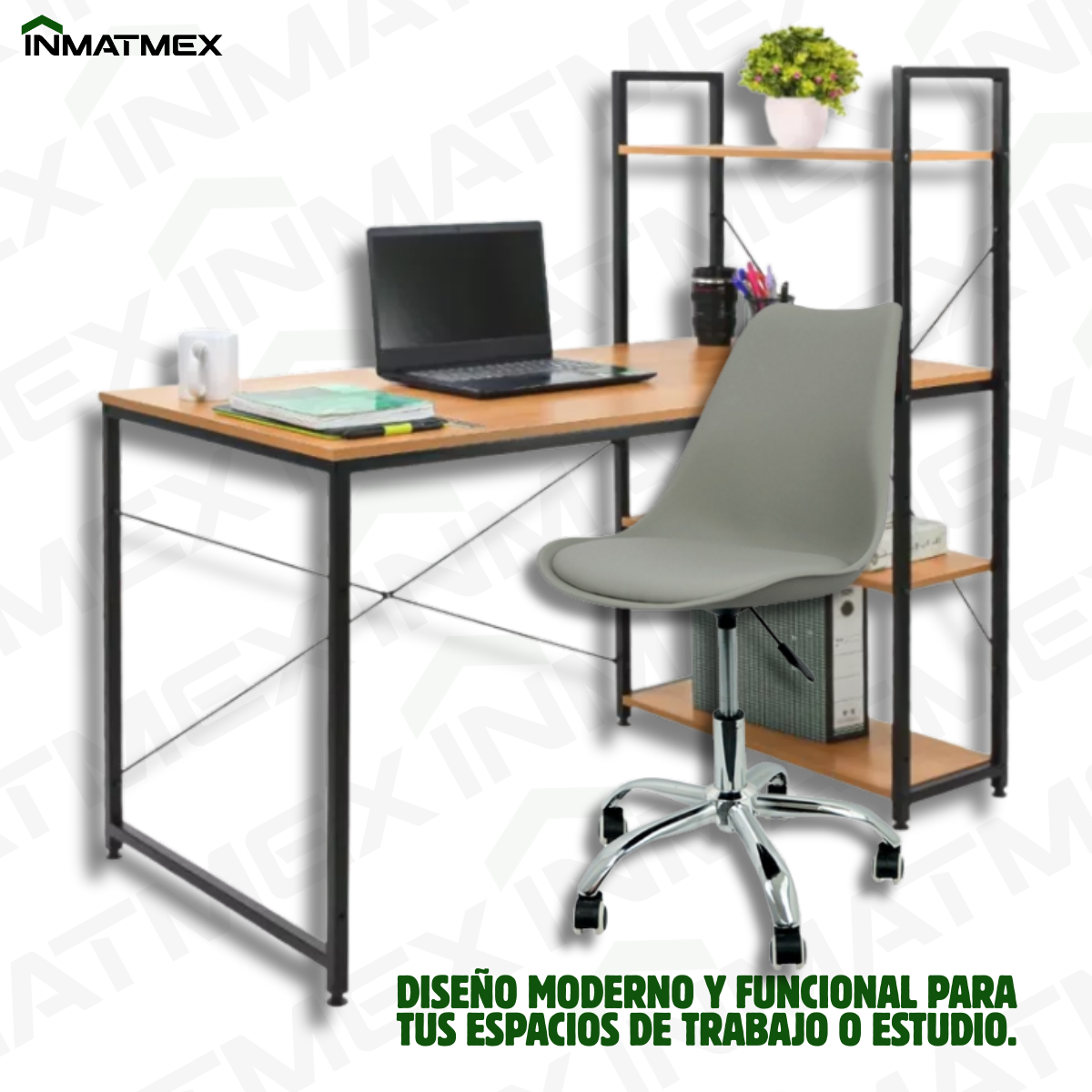 Escritorio Con Repisas Laterales