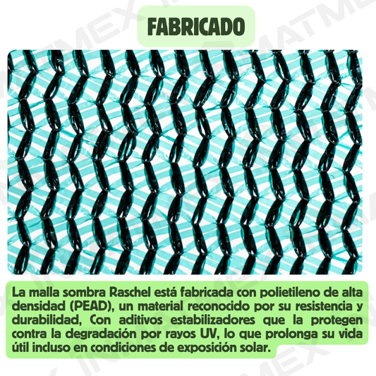 Rollo Malla Sombra Raschel 70% Sombra 4 M X 100 M VERDE