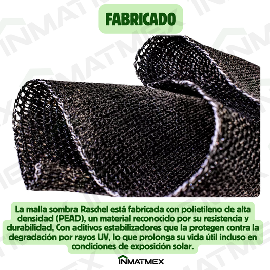 Rollo Malla Sombra Raschel 90% Sombra 4 M X 100 M