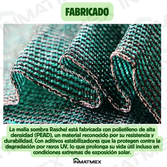 Rollo Malla Sombra Raschel 90% Sombra 5 M X 100 M VERDE