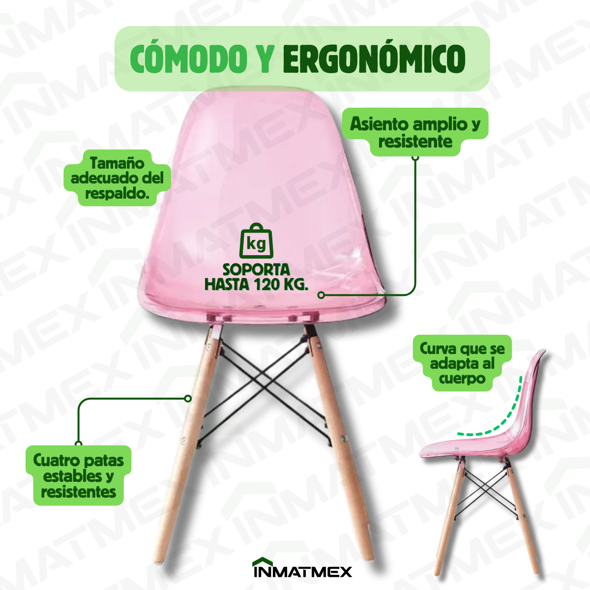 Silla Eames Cristal Rosa