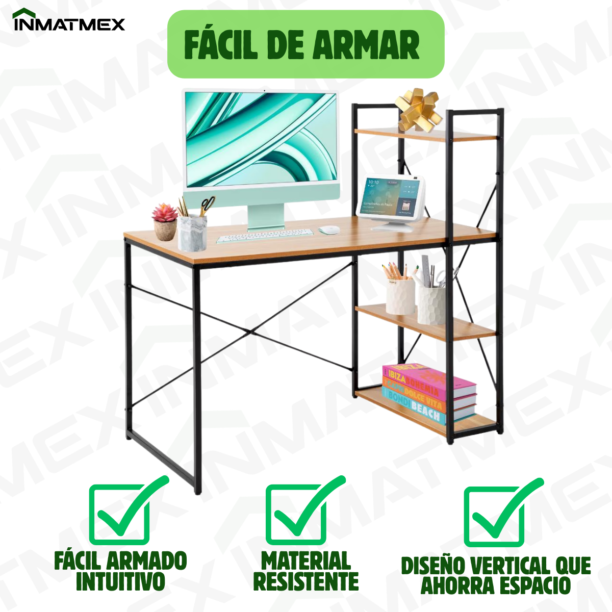 Escritorio Con Repisas Laterales