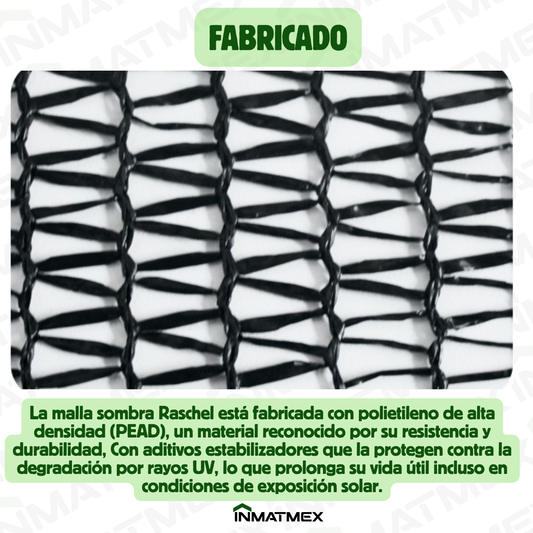 Rollo Malla Sombra Raschel 35% Sombra 4 M X 100 M NEGRO