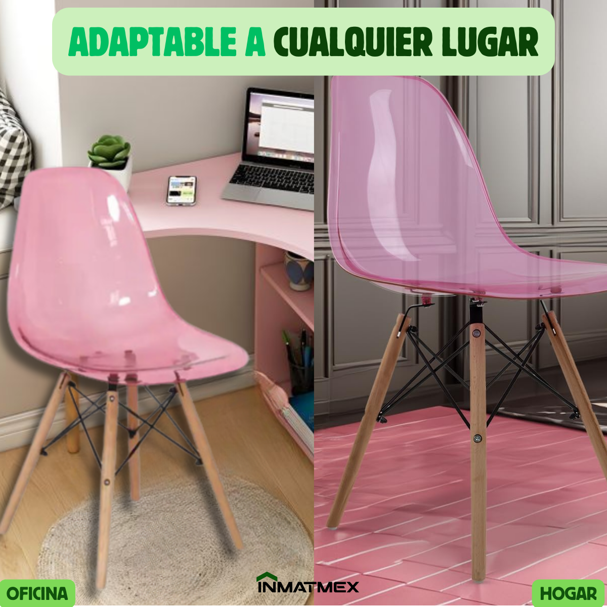 Silla Eames Cristal Rosa