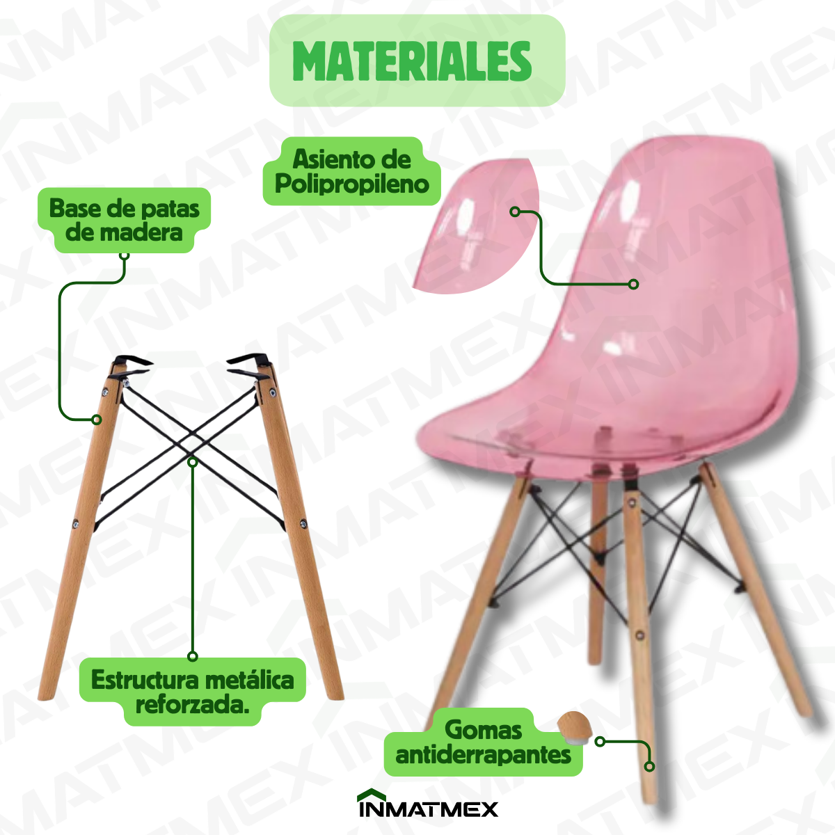 Silla Eames Cristal Rosa