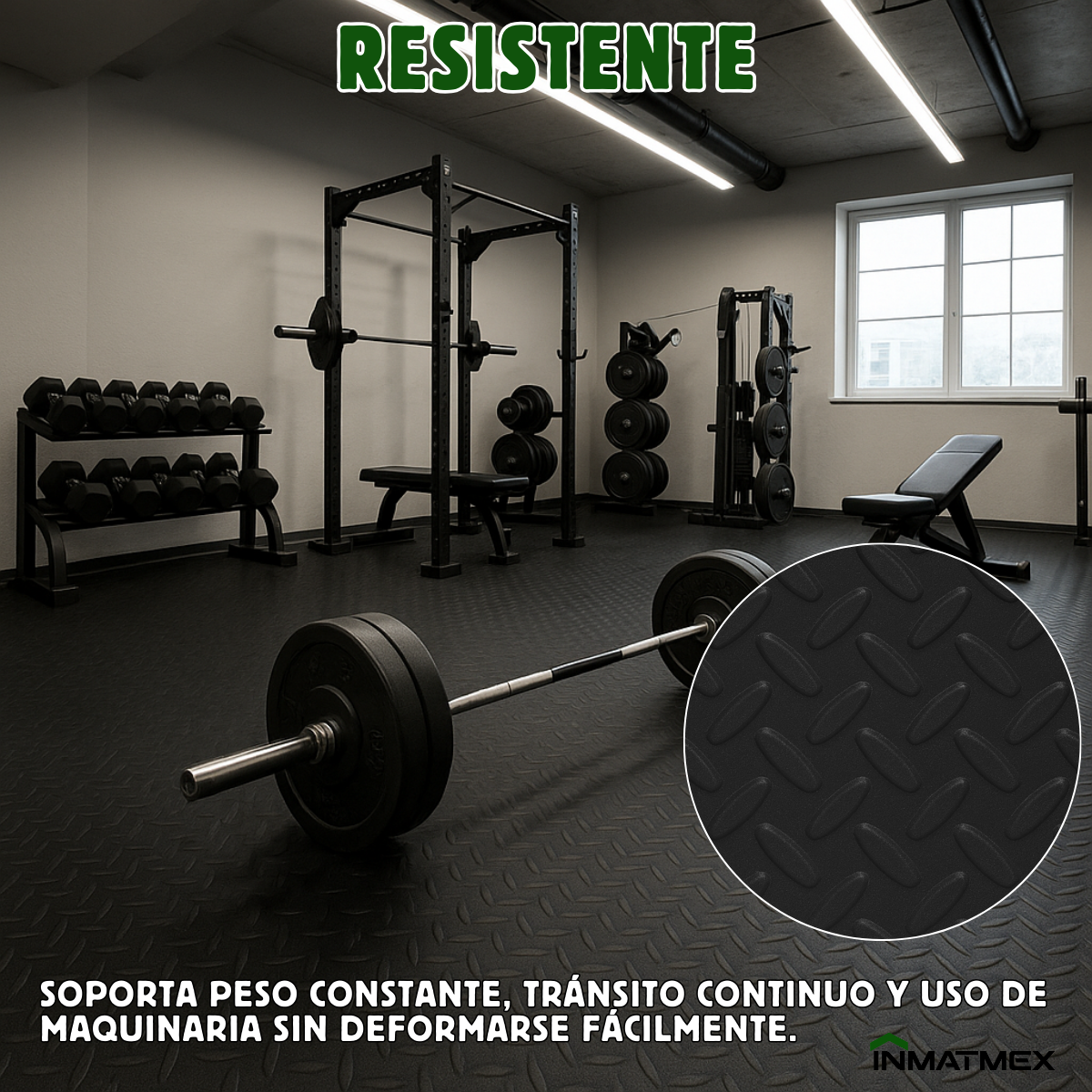 Rollo De Piso Espiga Negro Antideslizante 2.10 M X 20 M