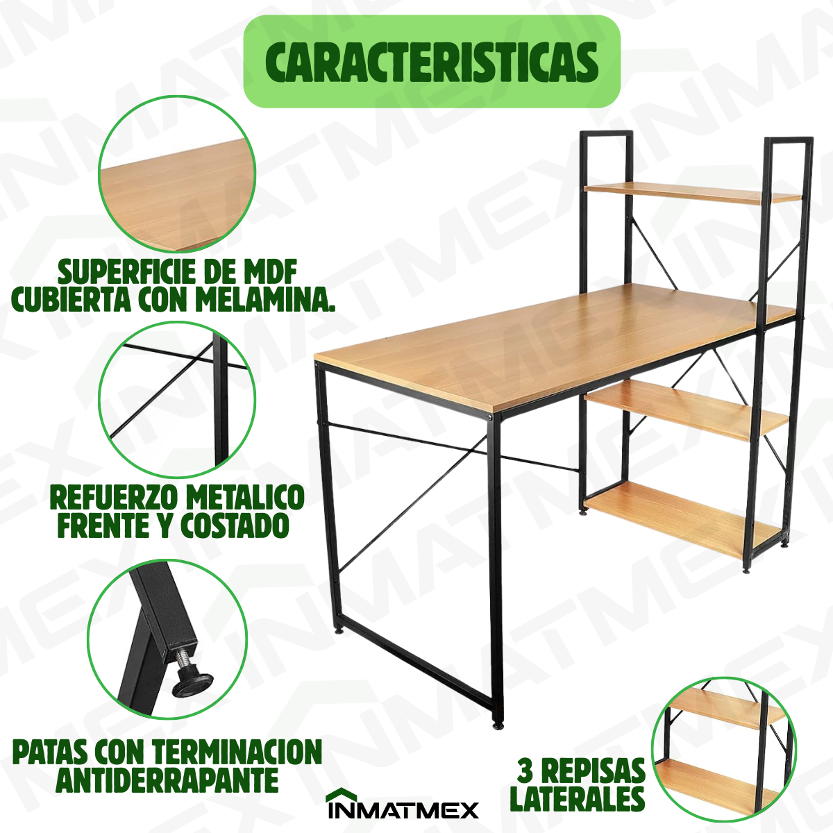 Escritorio Con Repisas Laterales