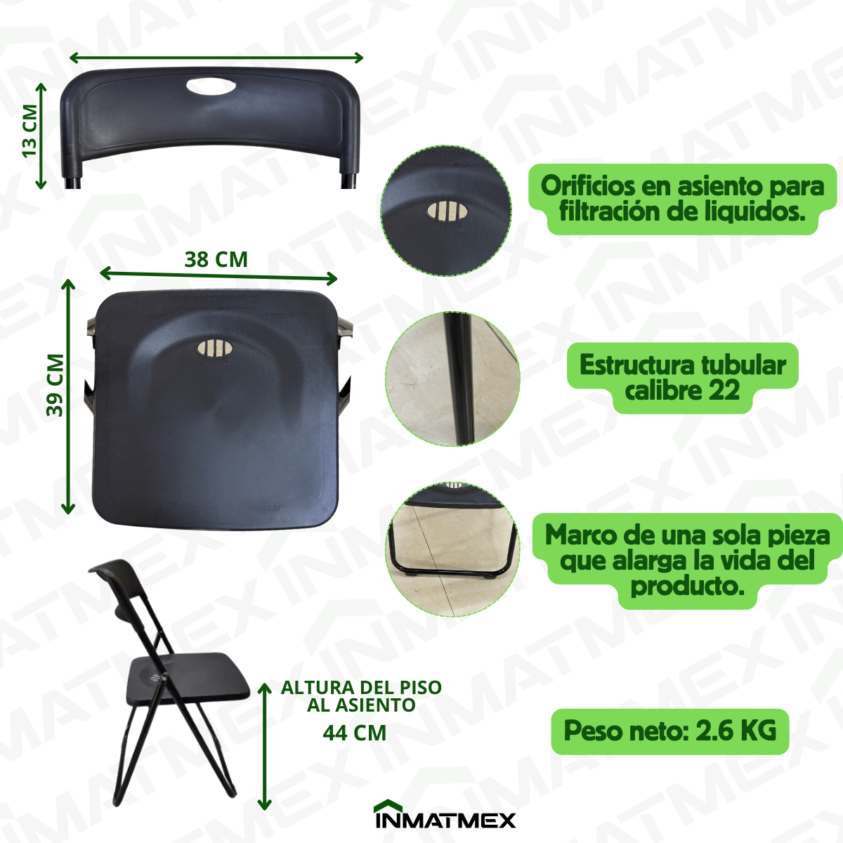 Silla Plegable Negra