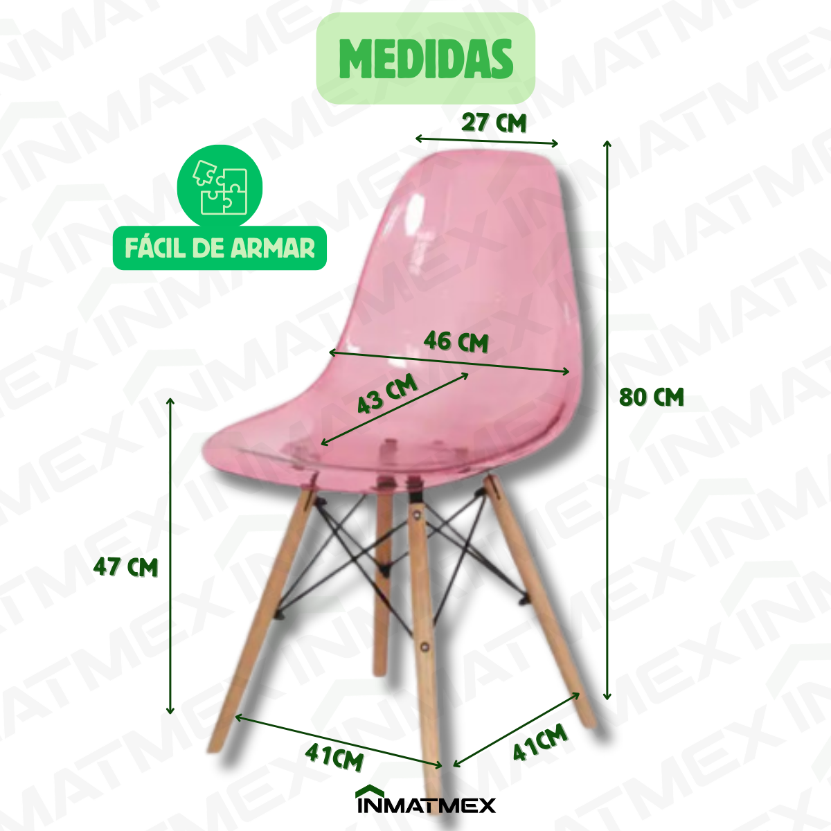 Silla Eames Cristal Rosa