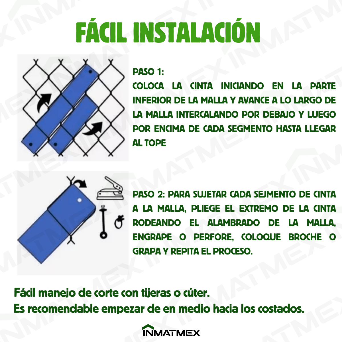 Cinta Azul Rompevientos Para Malla Ciclonica 6.9 CM