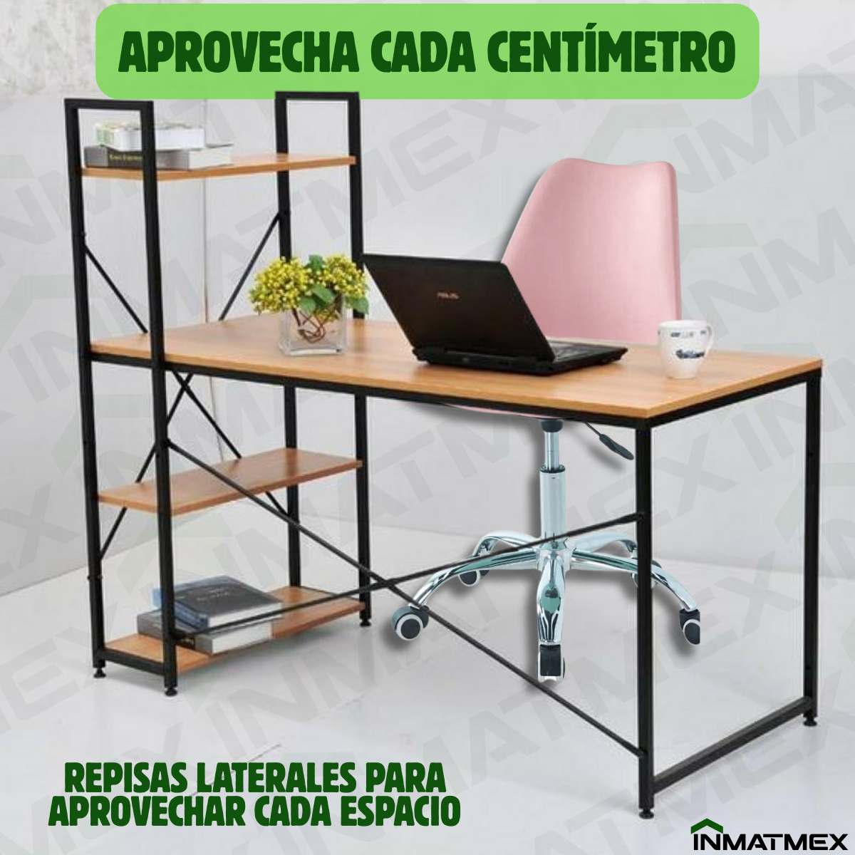 Escritorio Con Repisas Laterales