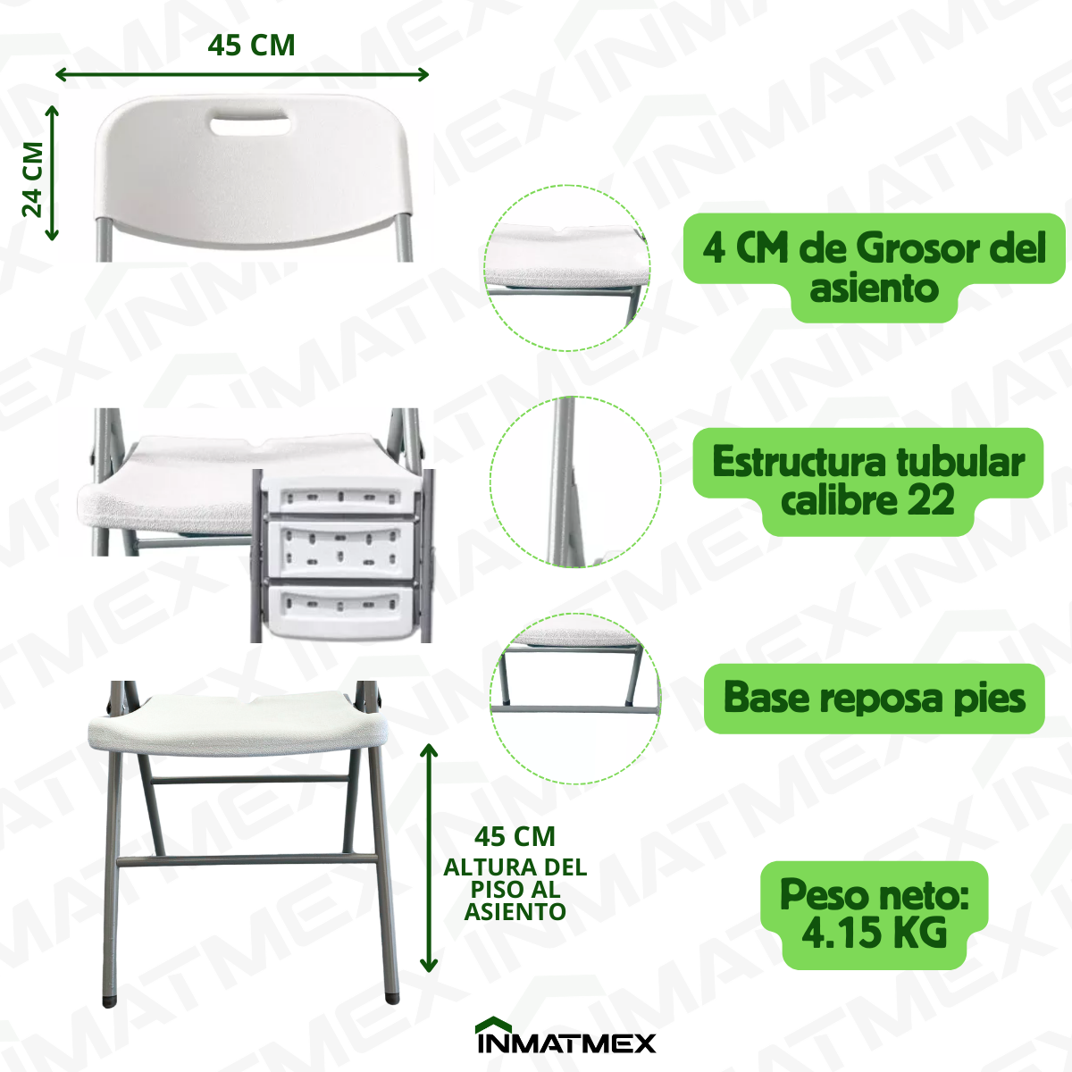 Silla Plegable Blanca