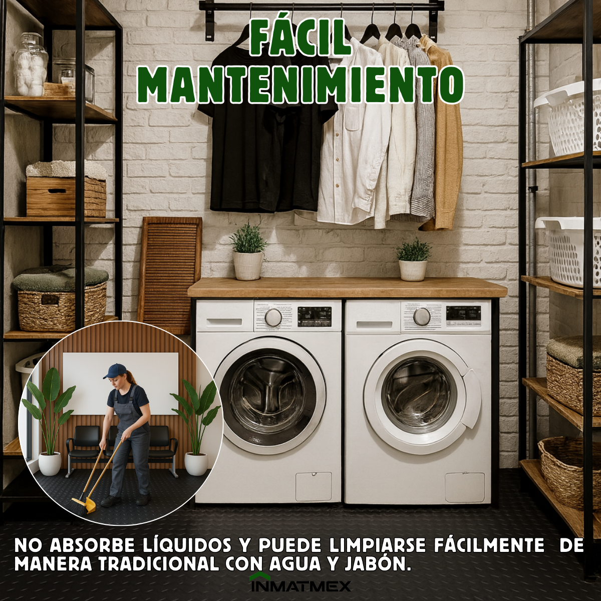 Rollo De Piso Espiga Negro Antideslizante 2.10 M X 20 M