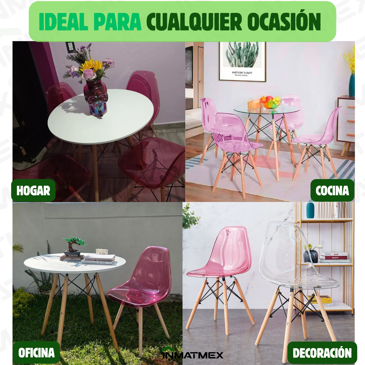 Silla Eames Cristal Rosa