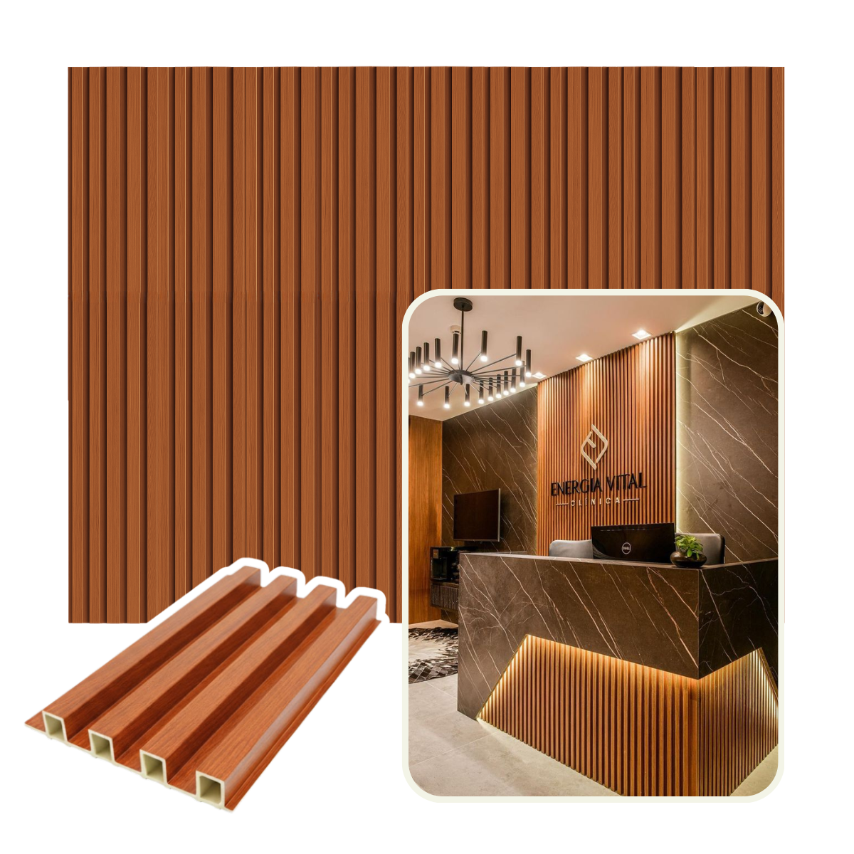 Lambrin WPC Para Interior - CEDRO ROJO 100 CM