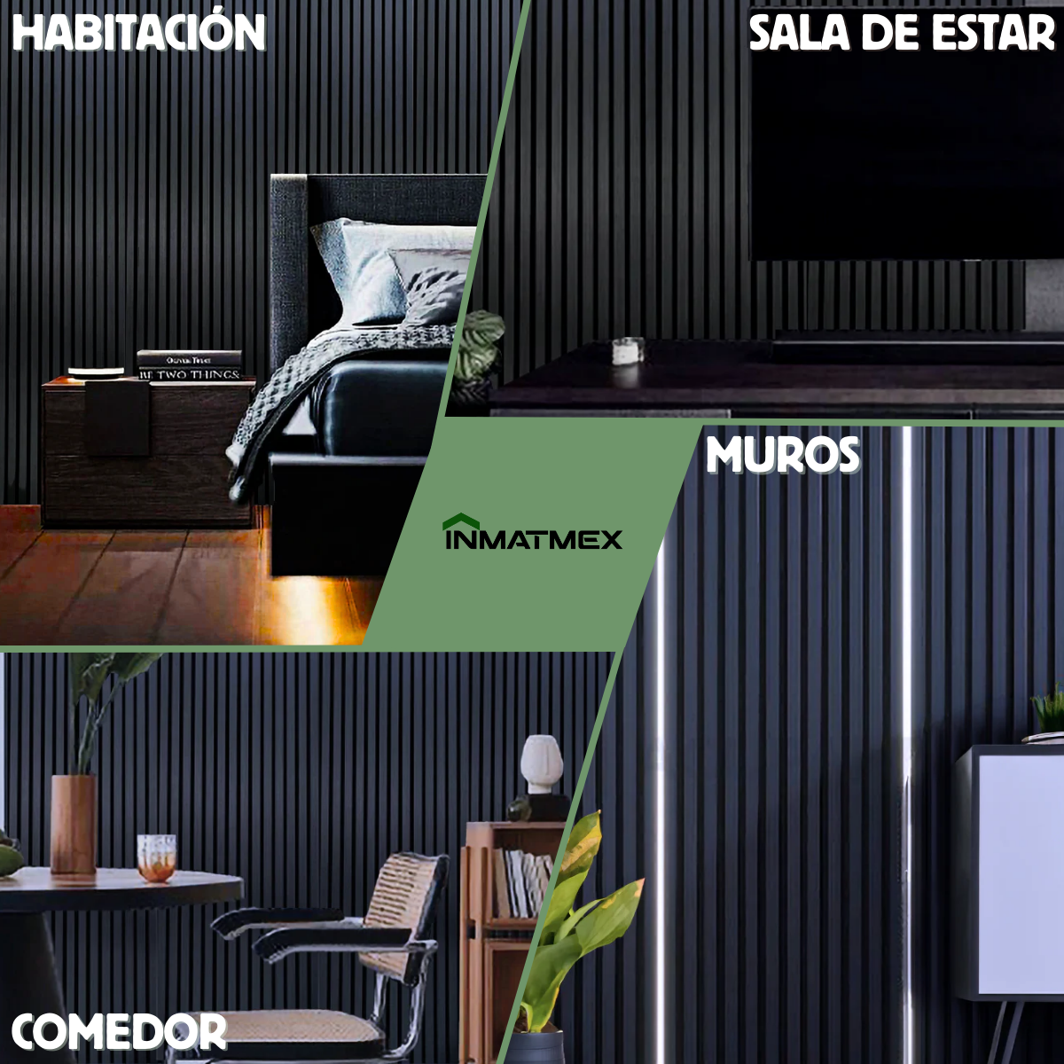 Lambrin WPC Para Interior - GRIS 100 CM
