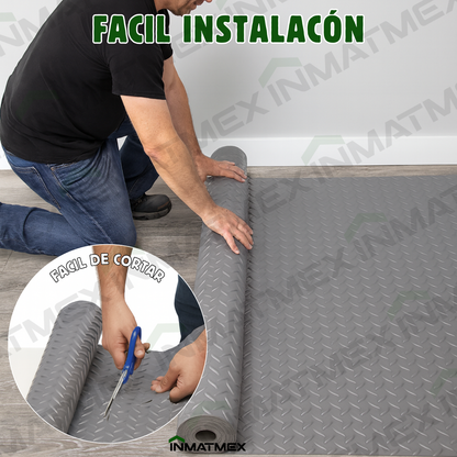 Rollo De Piso Espiga Gris Aantideslizante 2.10 M X 20 M