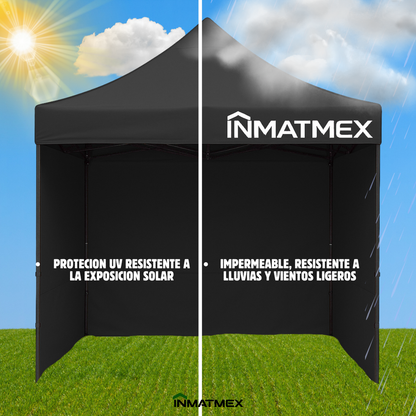 Carpa 3X3 M Negra Con Paredes demontables