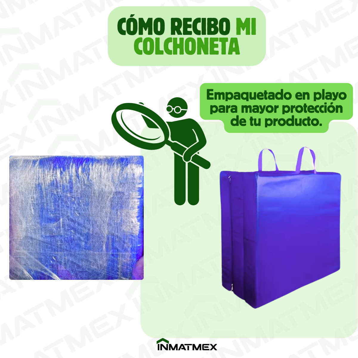Colchoneta Morada Individual Triple de 10 CM Tipo Maletín.