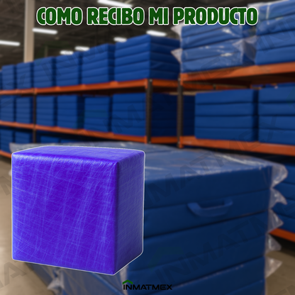 Colchoneta Morada Individual Triple de 10 CM Tipo Maletín.