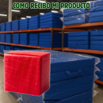 Colchoneta Rojo Individual Triple de 10 CM Tipo Maletín.