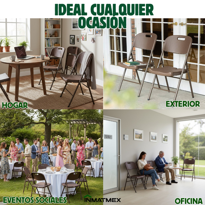 Silla Plegable Cafe Tipo Ratan