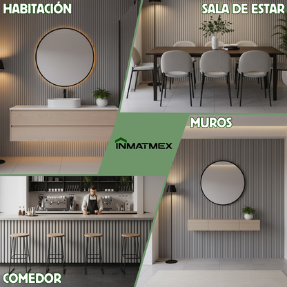 Lambrin WPC Para Interior - GRIS 100 CM