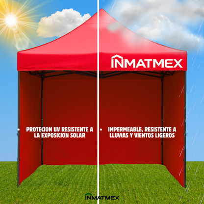 Carpa 3X3 M Roja Con Paredes demontables