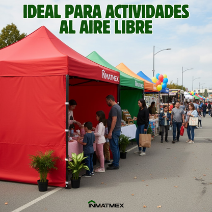 Carpa 3X3 M Roja Con Paredes demontables