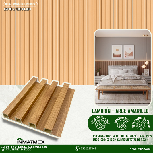 Lambrin WPC Para Interior - Arce Amarillo 100 CM