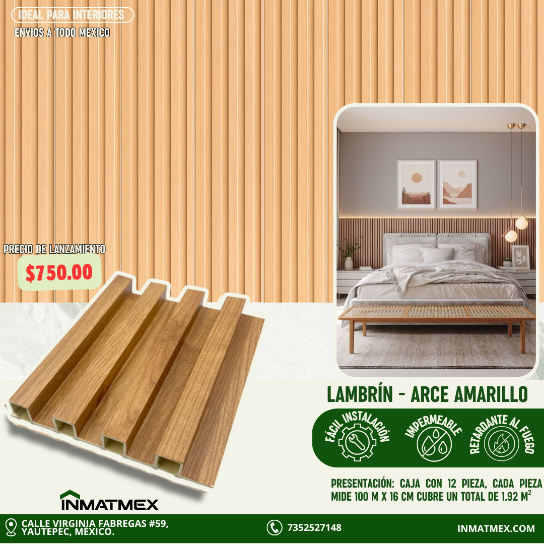 Lambrin WPC Para Interior - GRIS 100 CM