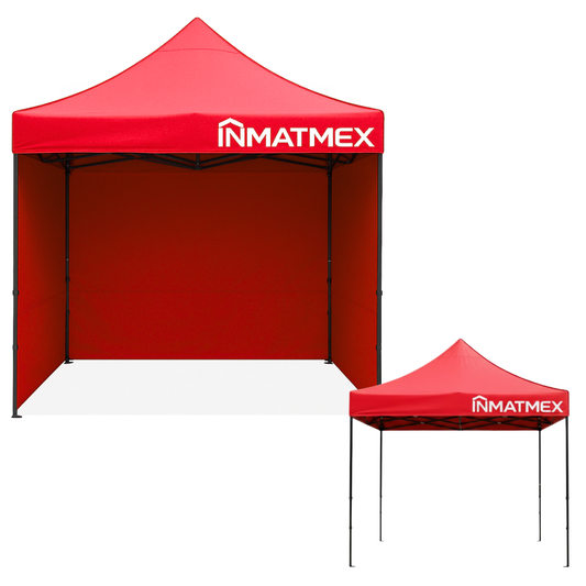 Carpa 3X3 M Roja Con Paredes demontables