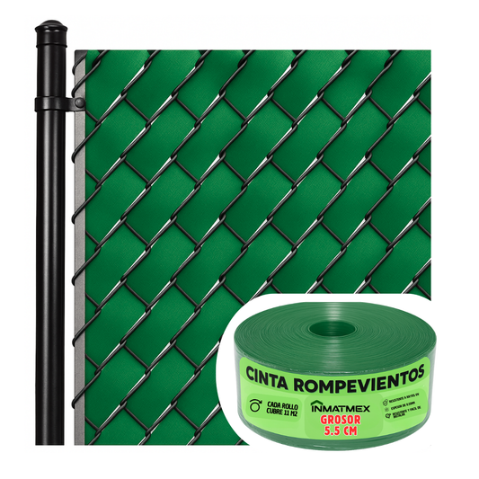 Cinta Verde Rompevientos Para Malla Ciclonica 5.5 CM