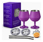 Copa Con Luz Led Base Removible Acero Inoxidable 14oz Set de 2pz