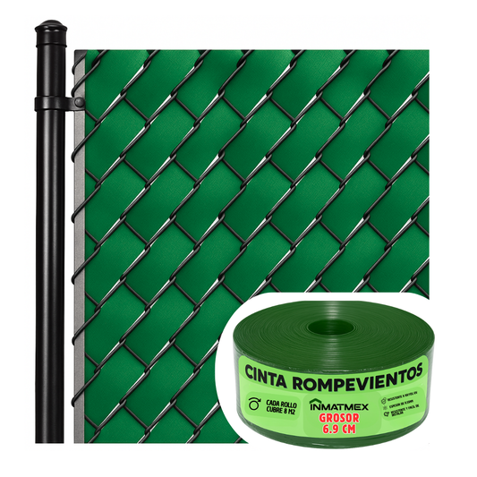 Cinta Verde Rompevientos Para Malla Ciclonica 6.9 CM