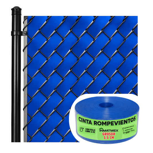 Cinta Azul Rompevientos Para Malla Ciclonica 5.5 CM
