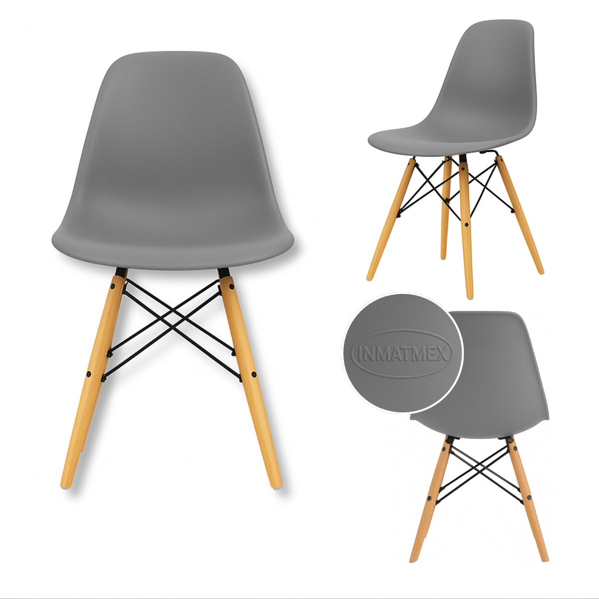 Silla Eames Mate Gris