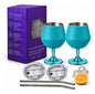 Copa Con Luz Led Base Removible Acero Inoxidable 14oz Set de 2pz