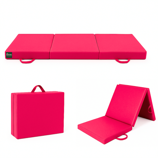Colchoneta Rosa Individual Triple de 10 CM Tipo Maletín.