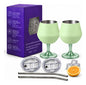 Copa Con Luz Led Base Removible Acero Inoxidable 14oz Set de 2pz