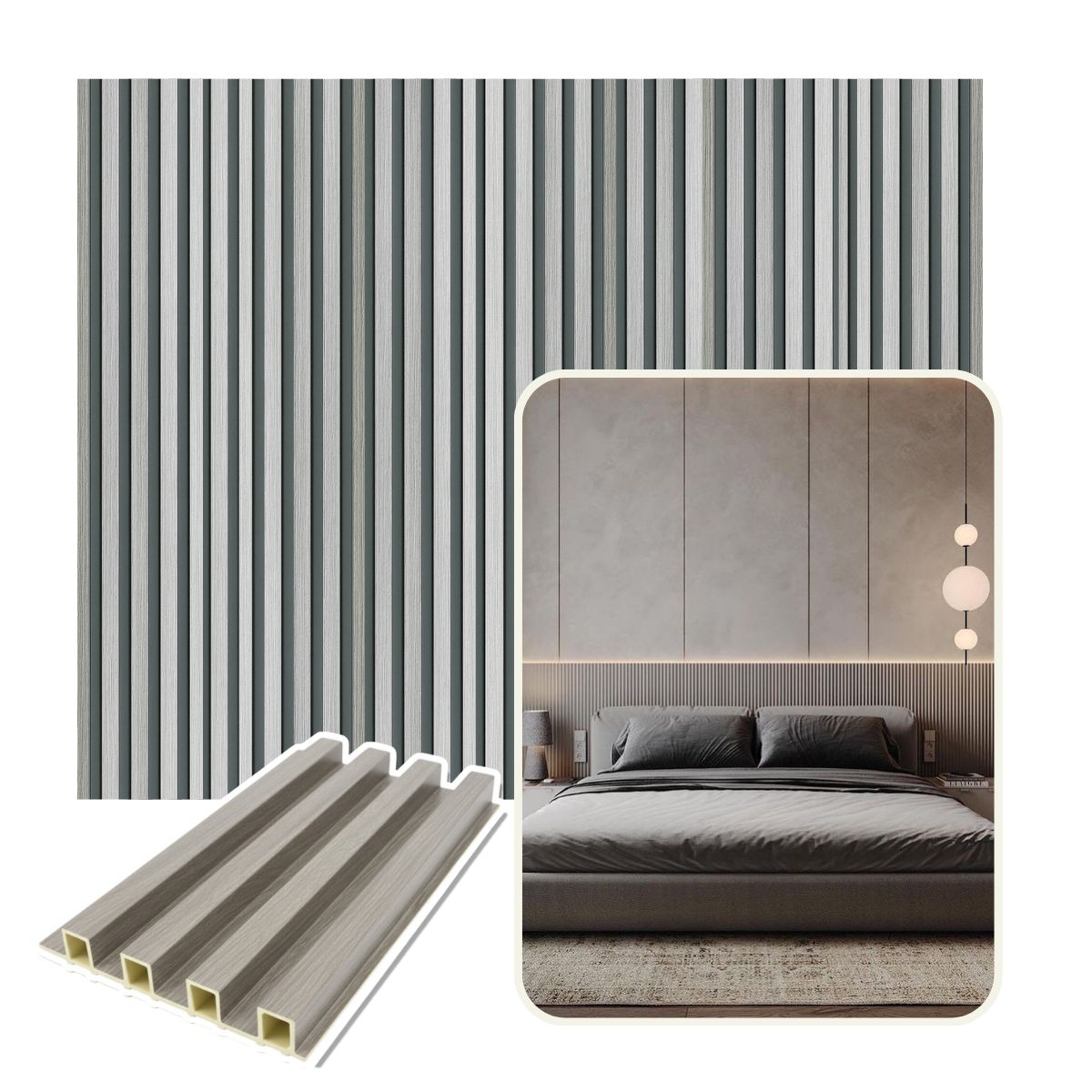 Lambrin WPC Para Interior - GRIS 100 CM