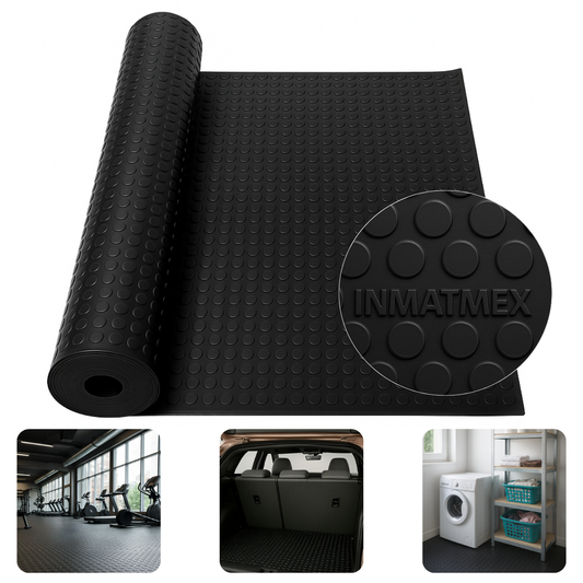 Rollo De Piso Tachón Negro Antideslizante 2.10 M X 20 M