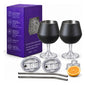 Copa Con Luz Led Base Removible Acero Inoxidable 14oz Set de 2pz