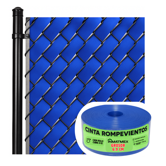Cinta Azul Rompevientos Para Malla Ciclonica 6.9 CM