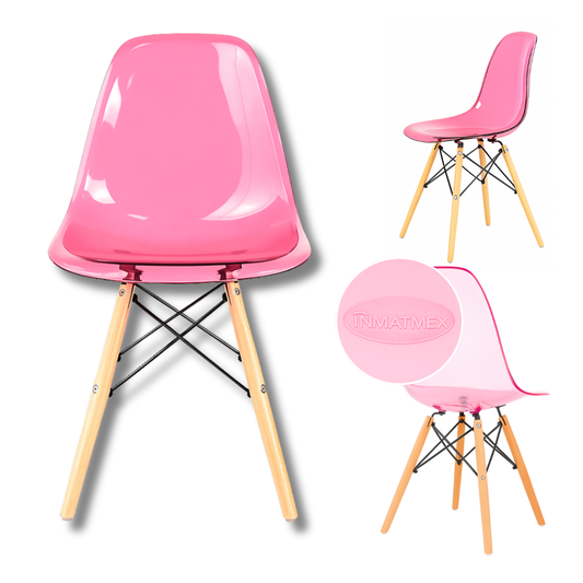 Silla Eames Cristal Rosa