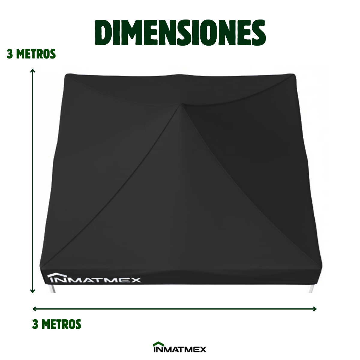Repuesto de Toldo Para Carpa 3 X 3 M Negro